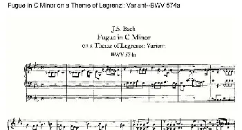 Fugue in C Minor on a Theme of Legrenzi: Variant--BWV 574a(管风琴)