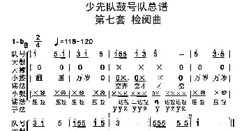 中国少年先锋队鼓号队总谱(第七套 检阅曲)  陈国昌制谱