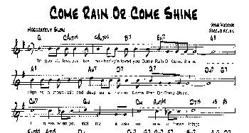 COME RAIN OR COME SHINE(降B爵士乐谱)