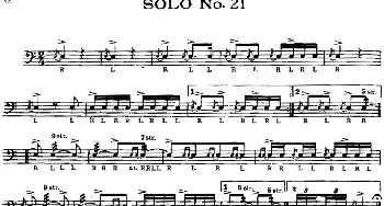 美国军鼓 SOLO No.21-25(爵士鼓谱)