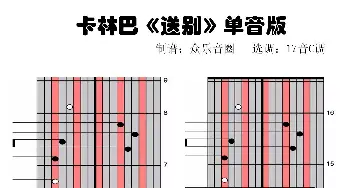 送别单音版(拇指琴卡林巴琴演奏谱)