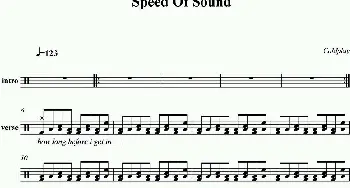 Coldplay - Speed of sound(爵士鼓谱)