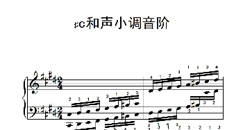 第五级 10.♯c和声小调音阶(中央音乐学院 钢琴(业余)考级教程 4-6级）