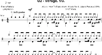 U2 - Vertigo(爵士鼓谱)