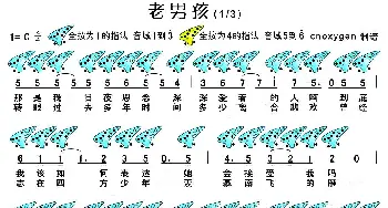 老男孩(十二孔陶笛谱)