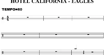 Eagles - Hotel california(爵士鼓谱)