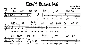 DON'T BLAME ME(降B爵士乐谱)