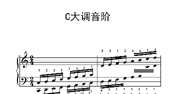 第五级 1.C大调音阶(中央音乐学院 钢琴(业余)考级教程 4-6级）