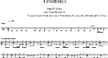 Guns n' Roses - Yesterdays(爵士鼓谱)