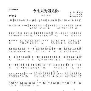 今生只为遇见你_歌曲简谱_词曲:张俊英 波拉