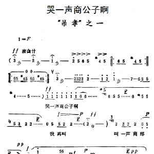 豫剧谱 | 哭一声商公子啊 秦雪梅 吊孝 选段