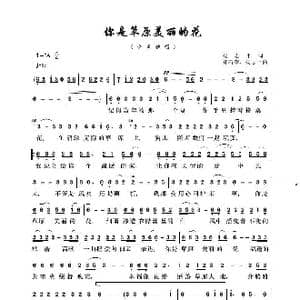 你是草原美丽的花_歌曲简谱_词曲:杨志平 郑石萍 杨志平