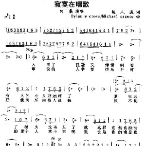 寂寞在唱歌_通俗唱法乐谱