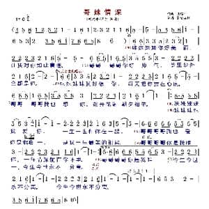 哥妹情深_歌曲简谱_词曲:胡端平 胡端平