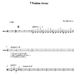 Nation Army 鼓谱