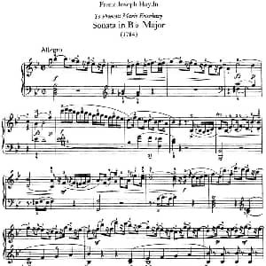 海顿 钢琴奏鸣曲 Hob XVI 41 in B flat major 钢琴谱 海顿