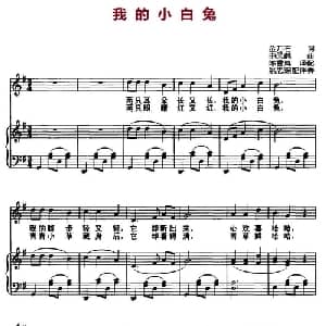 我的小白兔_儿歌乐谱_词曲:金万石 沈风鹤