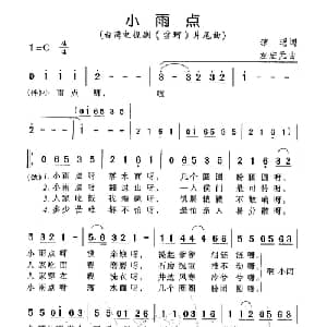 小雨点_通俗唱法乐谱_词曲:琼瑶 左宏元