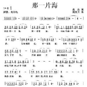 那一片海_通俗唱法乐谱_词曲:秦岛 何炎吉