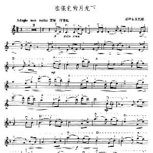 小提琴谱 | 在银色的月光下