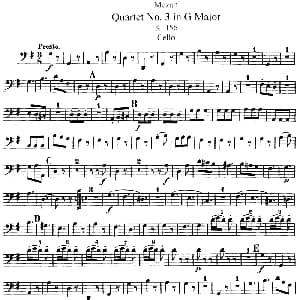 小提琴谱 | Mozart Quartet No.3 in G Major,K.156 Cello分谱