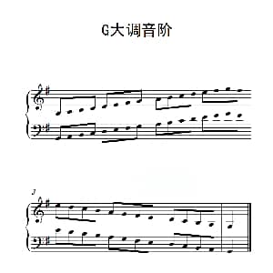 第一级 G大调音阶 钢琴谱