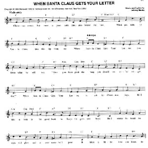 WHEN SANTA CLAUS YOUR LETTER_外国歌谱