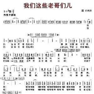 我们这些老哥们儿_民歌简谱_词曲:王湛才 王湛才