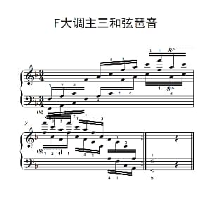 第六级 3.F大调主三和弦琶音 中央音乐学院 钢琴 业余 考级教程 4 6级