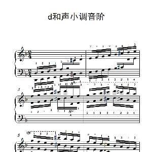 第四级 14.d和声小调音阶 钢琴谱