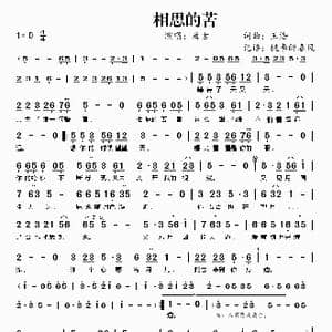 相思的苦_歌曲简谱_词曲:王浩 王浩
