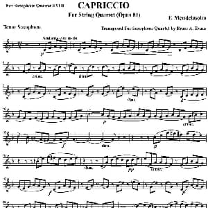 萨克斯谱 | CAPRICCIO 四重奏 次中音萨克斯分谱