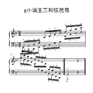 第九级6.g小调主三和弦琶音 钢琴谱