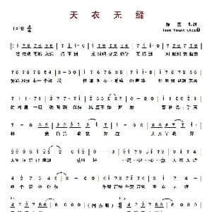 天衣无缝_歌曲简谱_词曲:廖莹如 Joon Young Choi