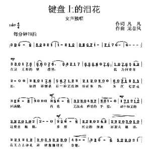 键盘上的泪花_歌曲简谱_词曲:凡凡 龙卷风