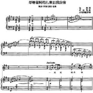 单等着阿布扎来到我身旁_民歌简谱_词曲:任萍 罗宗贤曲 卓明理配伴奏