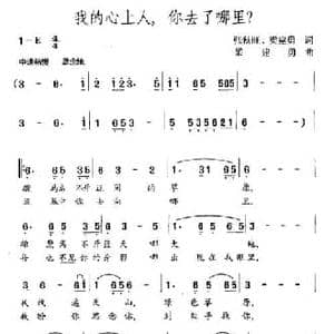 我的心上人,你去了哪里？_民歌简谱_词曲:张秋旺 梁建勇 梁建勇