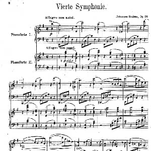 Symphony No.4 in e Minor Op.98 钢琴谱 约翰内斯 勃拉姆斯