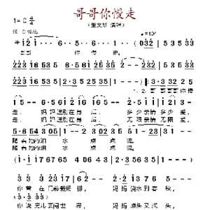 哥哥你慢走_歌谱投稿