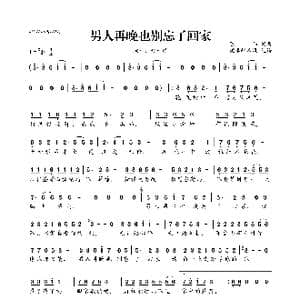 ​男人再晚也别忘了回家_歌曲简谱_词曲:陈伟 陈伟