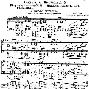 李斯特 匈牙利狂想曲 Hungarian Rhapsodies S.244 No.5 钢琴谱 李斯特