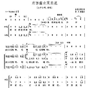 东西南北茉莉花_合唱歌谱_词曲: 张文俊 编曲