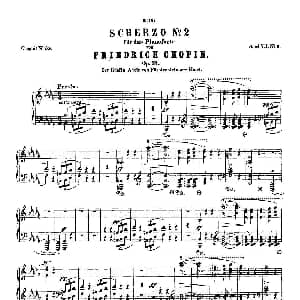 肖邦 钢琴谐谑曲 Chopin Scherzo 钢琴谱