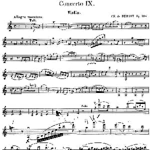 小提琴谱 | Concerto IX. Op.104 第九小提琴协奏曲Op.104 贝里奥
