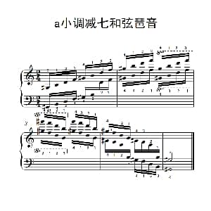 第九级2.a小调减七和弦琶音 钢琴谱