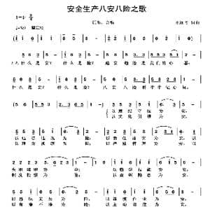 安全生产八安八险之歌_歌曲简谱_词曲:高怀荣 王远飞 王远飞