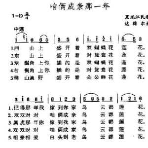 咱俩成亲那一年_民歌简谱