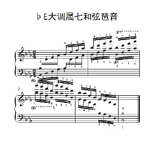 第八级17.♭E大调属七和弦琶音 钢琴谱
