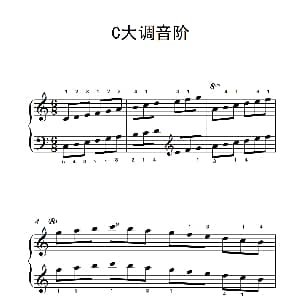 第三级 1.C大调音阶 钢琴谱