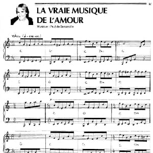 LA VRAIE MUSIQUE DE L'AMOUR 钢琴谱